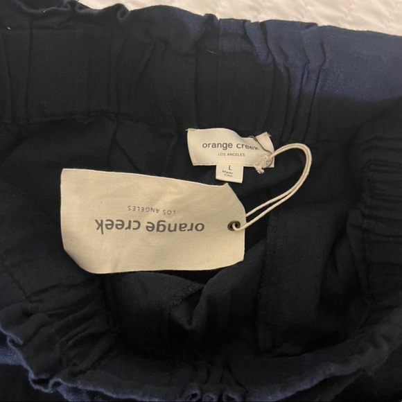 Navy High Rise Paper Bag Shorts - Picture 4 of 4